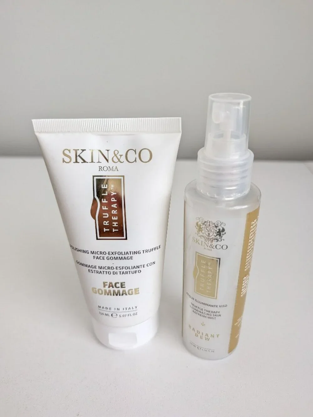 SKIN & CO Roma Truffle Therapy Face Gommage 5.07oz & Radiant Dew Refresh Mist